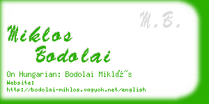 miklos bodolai business card